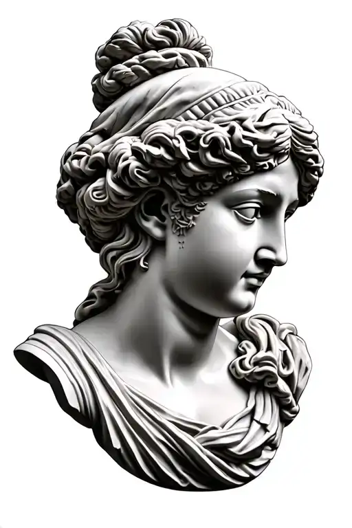 Greco Roman Women Bust Sculpture Head