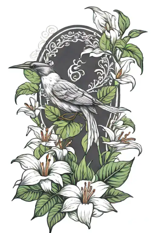 Peace Lily And Robin Bird Mum Written