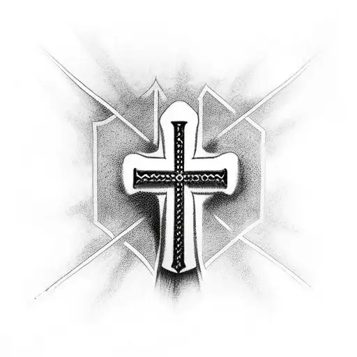 Forearm Sleeve With Battlefield Cross And Military Brotherhood Theme