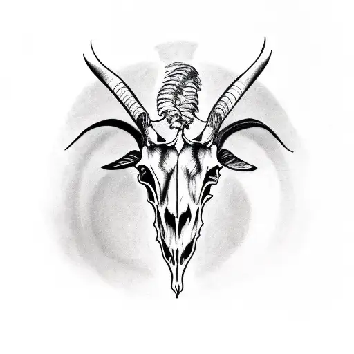 A Goat Skull With A Gotic Background