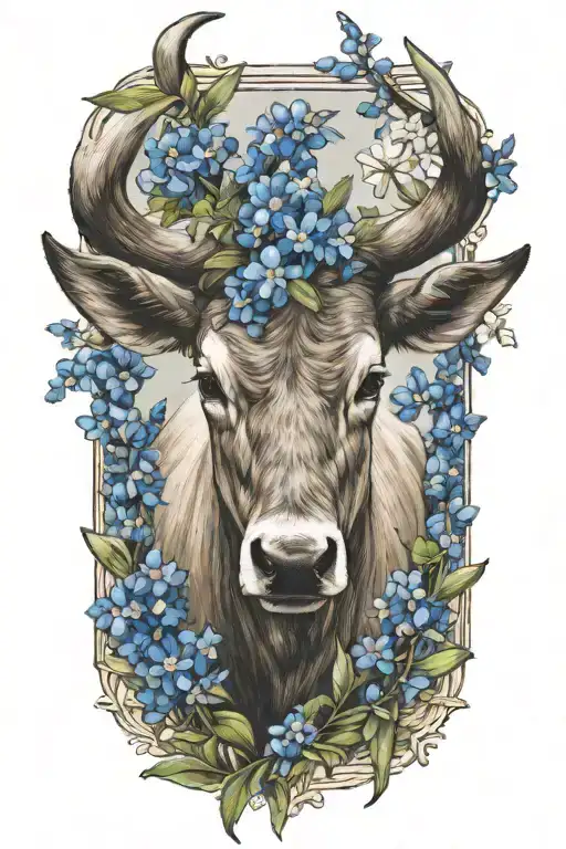 Long Horn And Blue Bonnets