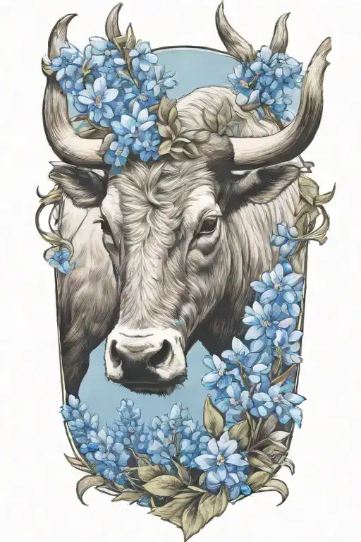 Long Horn And Blue Bonnets