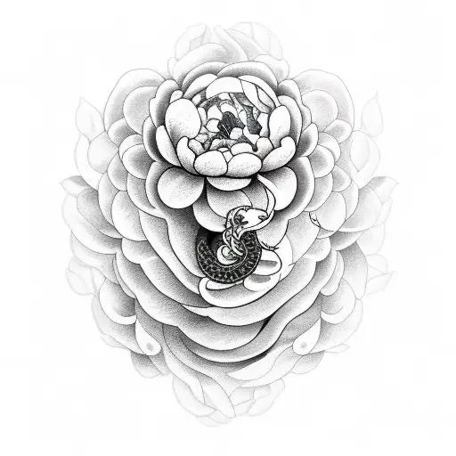 Moon Snake Peony Geometry