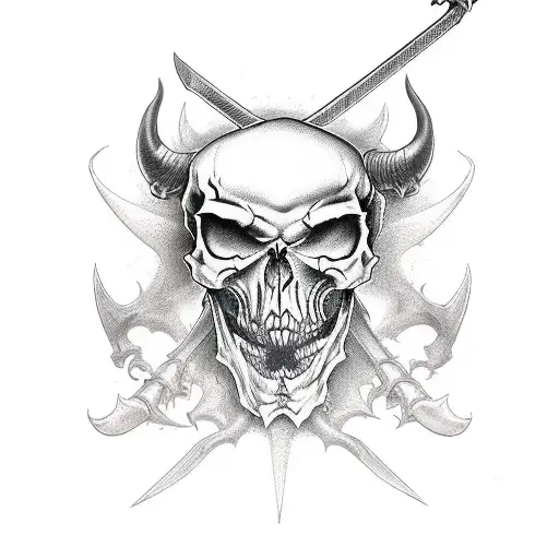 Devil Skull And Sword