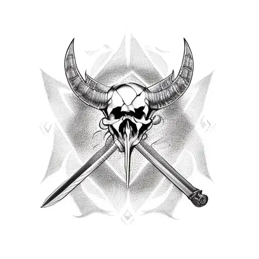 Devil Skull Gun Sword