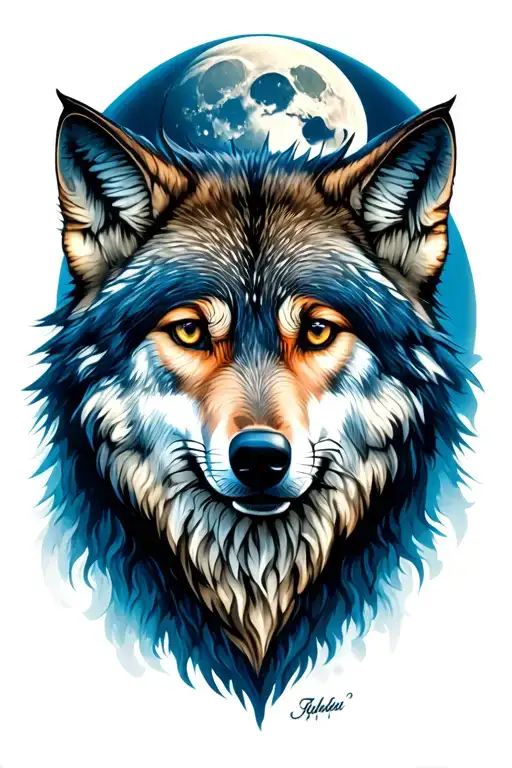Wolf And Moon Rising