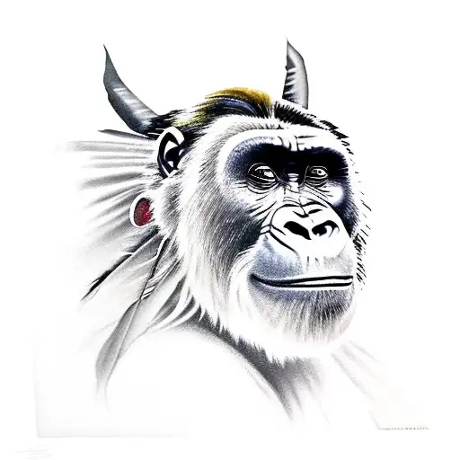 Demonic Native American Gorilla