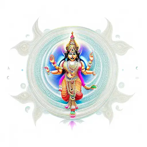 Hindu God Lakshmi In A Om Sign