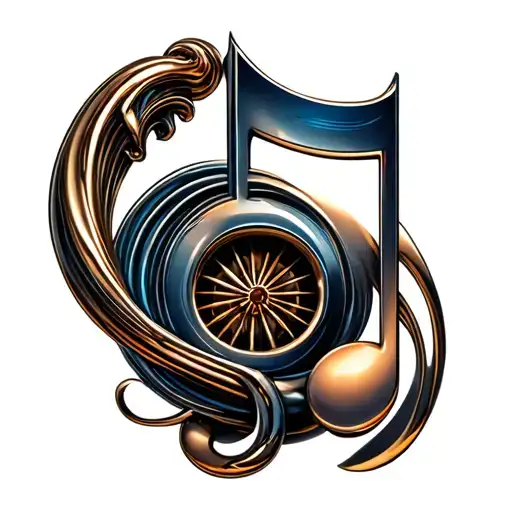 Car Turbo Part And Music Note