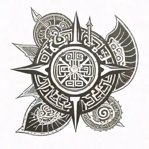 Hunab Ku Symbol Integrated With Greek