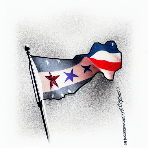 Texas And United States Flags Combined