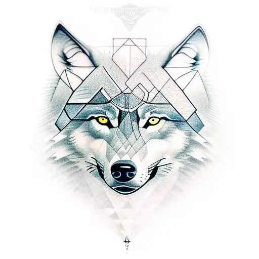 Wolf With Geometric Shapes