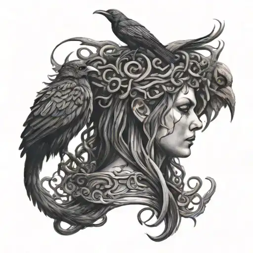 Medusa With Demonic Crow