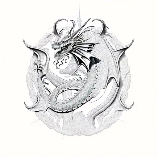 Dragon Oriental And Occidental