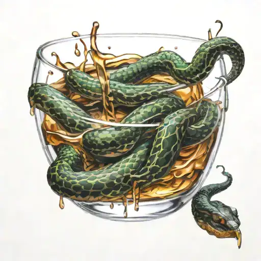Snake Dripping Venom Into Whiskey Glass From Above