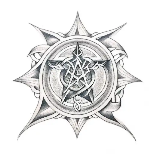 Satanic Symbol With Tree Branches