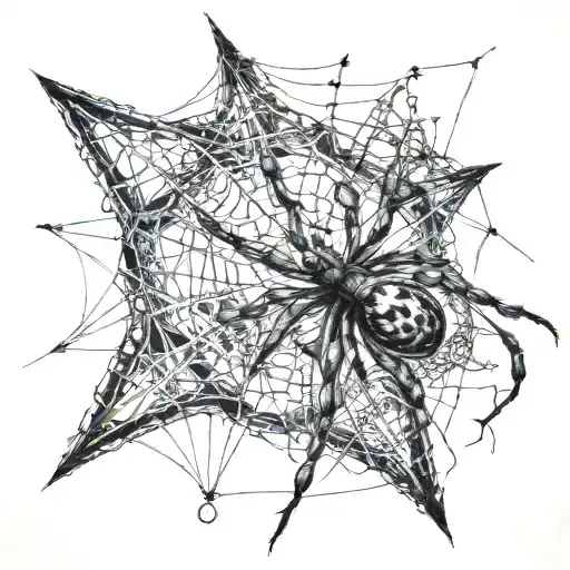 Delicate Spider Weaving A Web