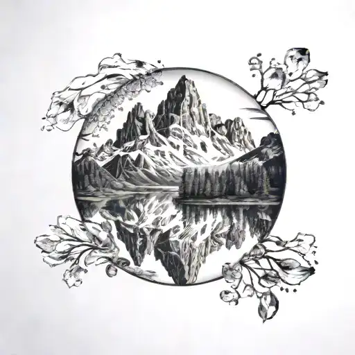 A Majestic Mountain Landscape Reflecting In A Crystal-clear Lake