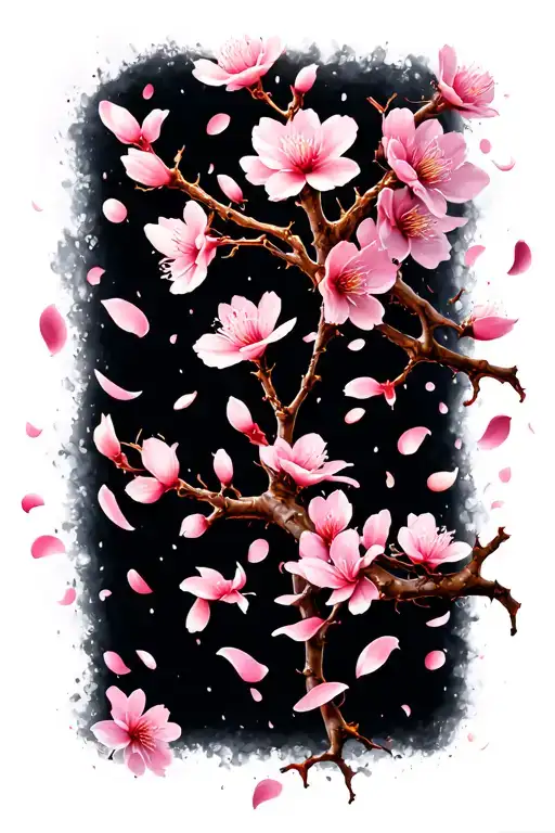 Cherry Blossom Petals Falling