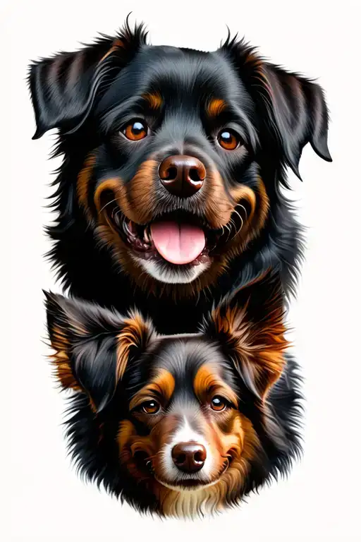 Three Dog Head With Background