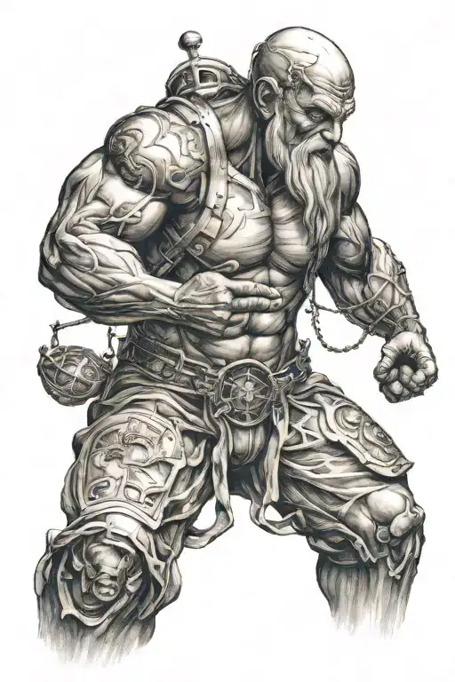 Atlas Holding The World With The Gods In The Back Ground