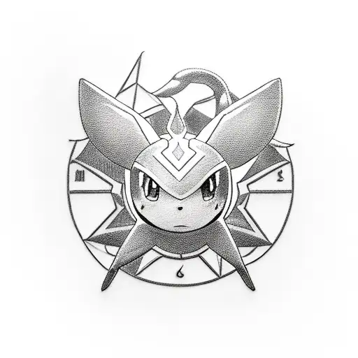 A Realistic Tattoo Of A Pokemon Trainer Exploring An Ancient Egyptian Temple