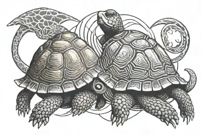 Tortoise Yin Yang Symbol