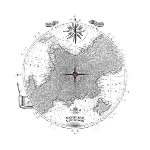Uk Map Outline With Compass