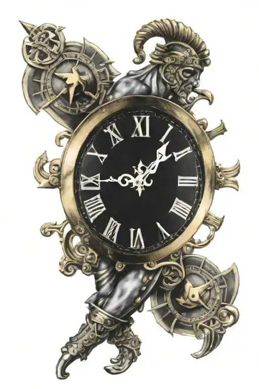 Roman Gladiator Clock Face Polka Cards Forming