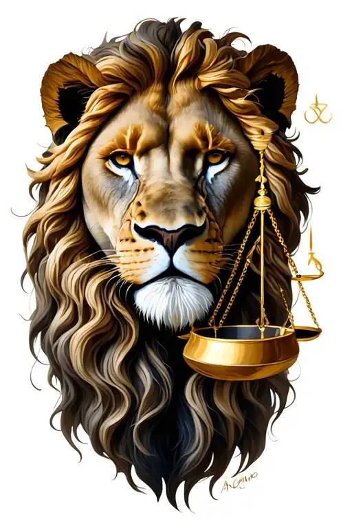 Leo And Libra Sign Intertwined