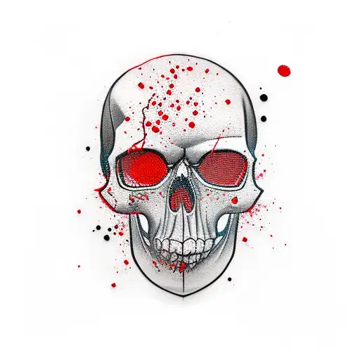 Trash Polska Skull Red Black Splatter