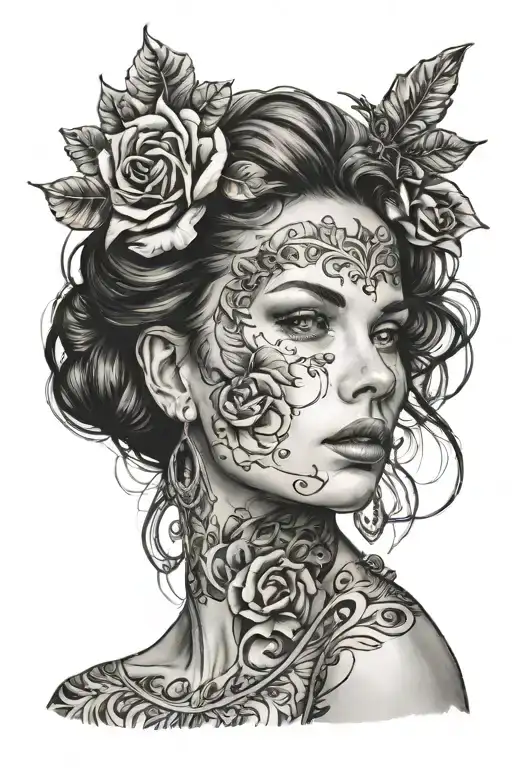 Woman In Love Wearing Fabric