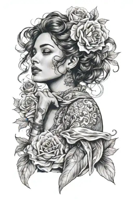 Happy Woman In Love Wearing Long Fabric