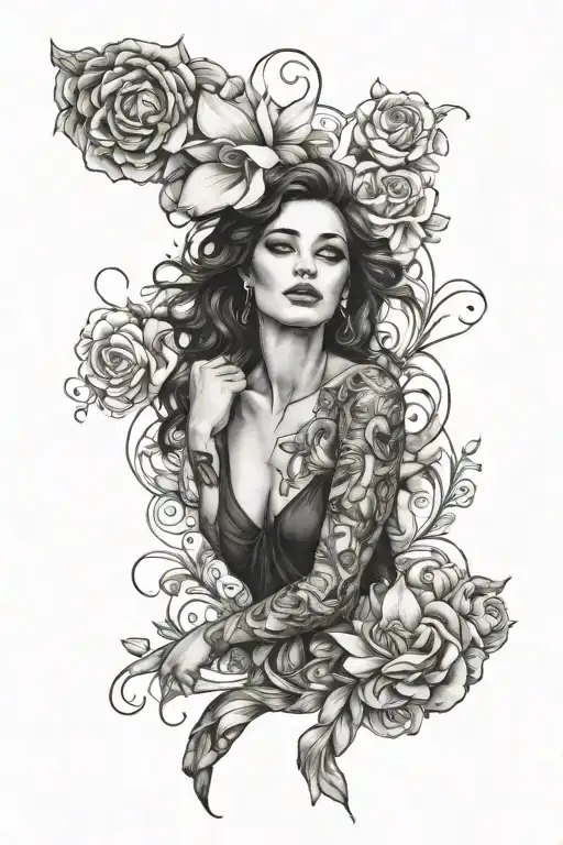 Happy Woman In Love Wearing Long Fabric