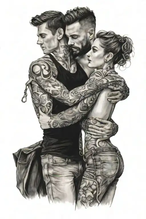 Two People In Love Wearing Long Fabric