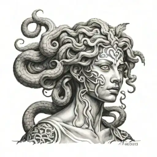 Medusa From Greek Mitiology Looking Young And Womanly