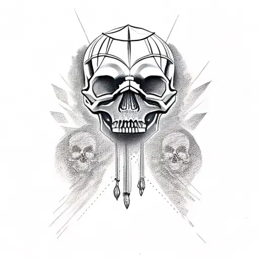 Skull With Crow Sitting On Top