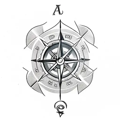 Arrow With A Compass And A Dutch Navy Anchor