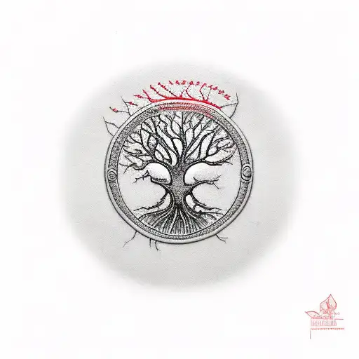 Tree Of Life With Letters M C J S And A Red Cardinal
