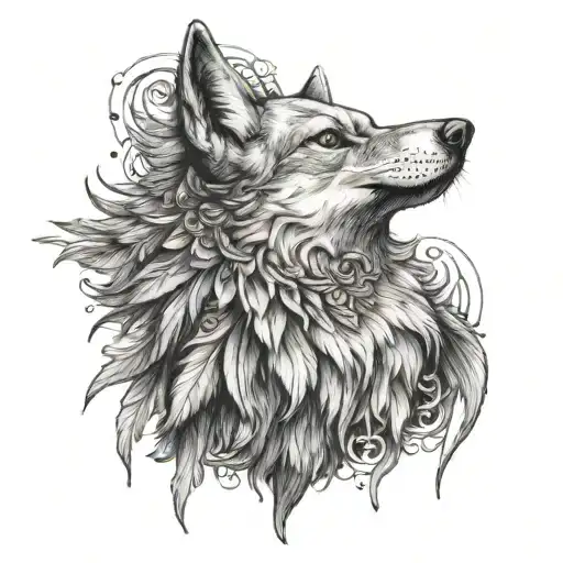 Dove Changing Into Wolf Howling