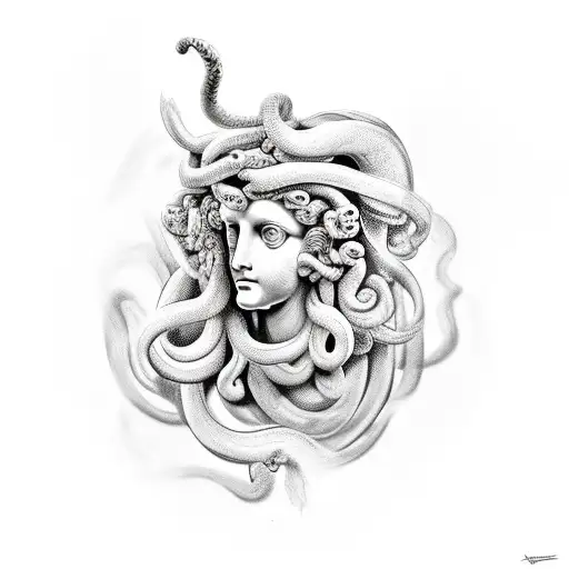 Ancient Greek Medusa With Witchy Elements