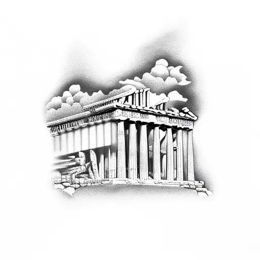 Athens And Parthenon In Fire