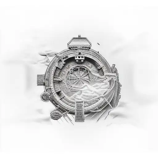 Ancient Civilization In Sunset