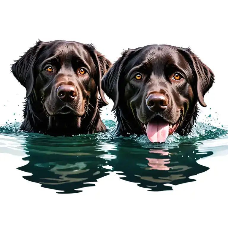Dog Black English Labrador Retriever Swimming Memorial