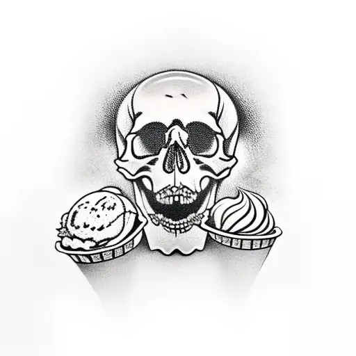 Skull In Ice Cream Cone