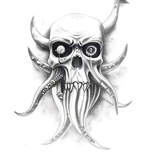 Pirates Of Caribbean With Kraken Around Ship Leg Sleeve