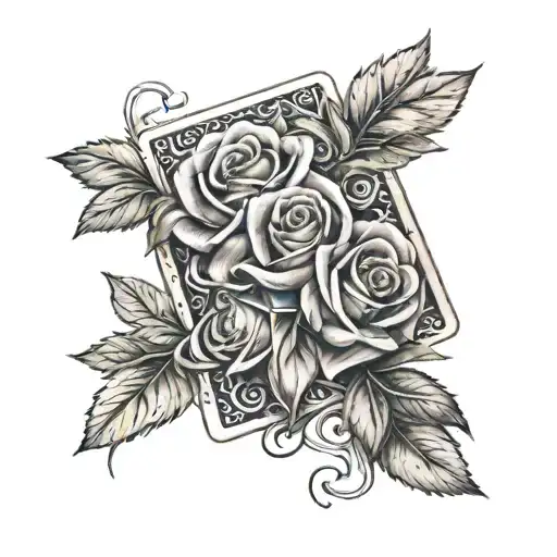 Ace Card With Roses Blooming