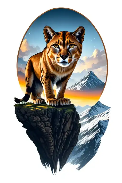 Mountain Lion On A Cliff