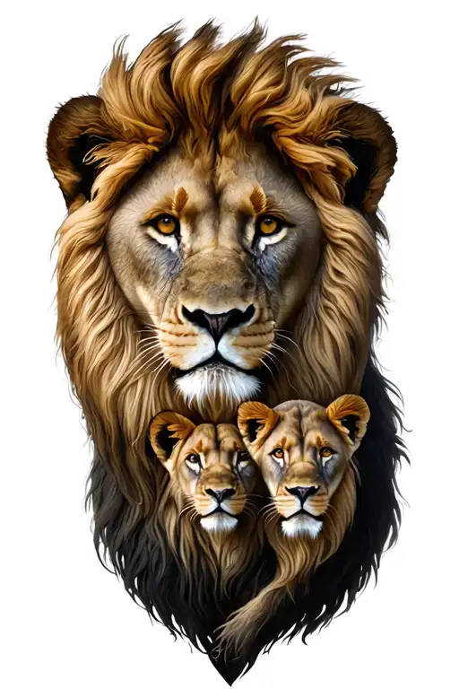 Lion Family Tree Intertwined