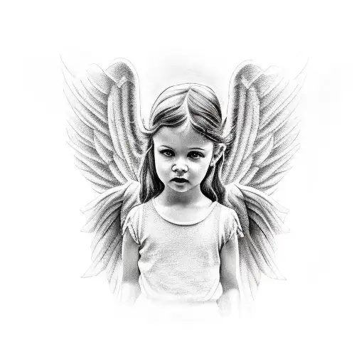 Angel And Young Girl